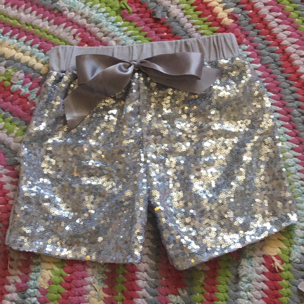 Silver sequin shorts